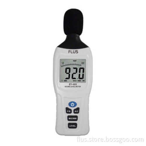 Professional sound level meter, 30 to 130dB weighting dBA and dBC, fast/slow time, max/min/data hold